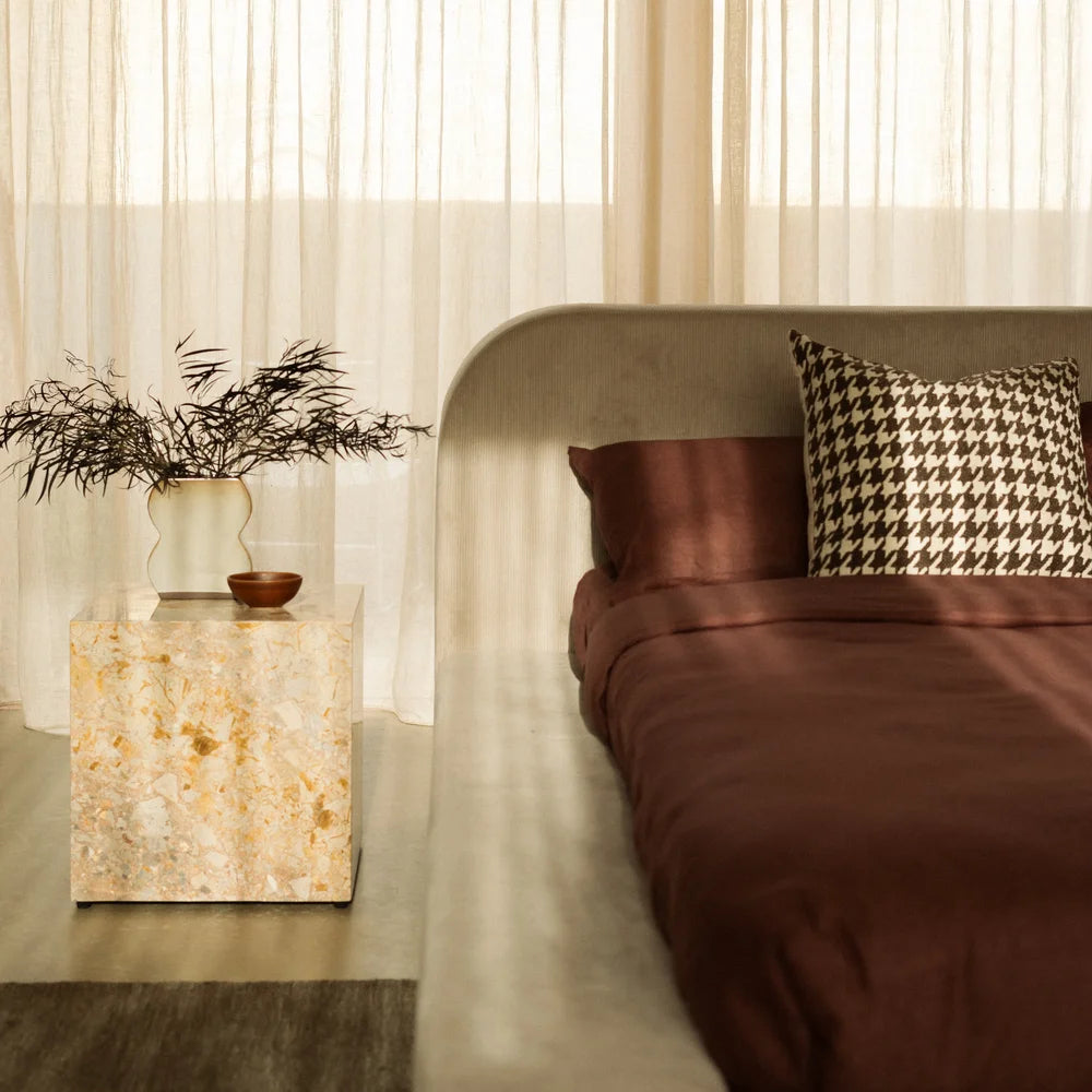 Stage Marble Side Table Low - Earth Marble