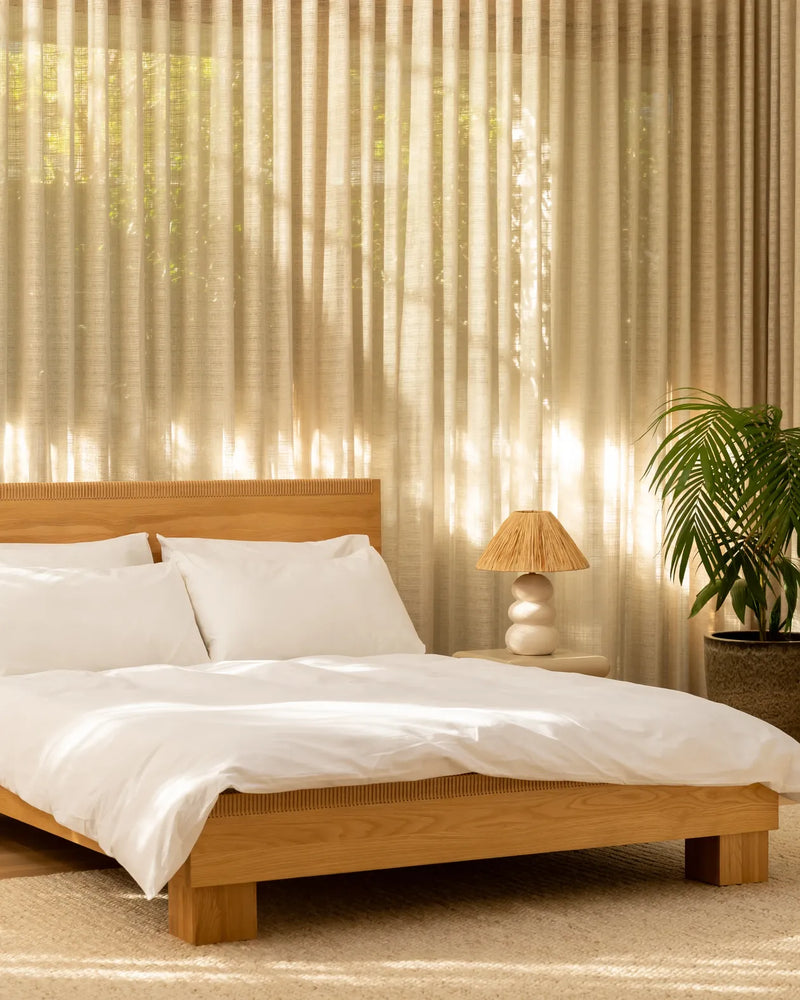 Weave King Bed - Oak