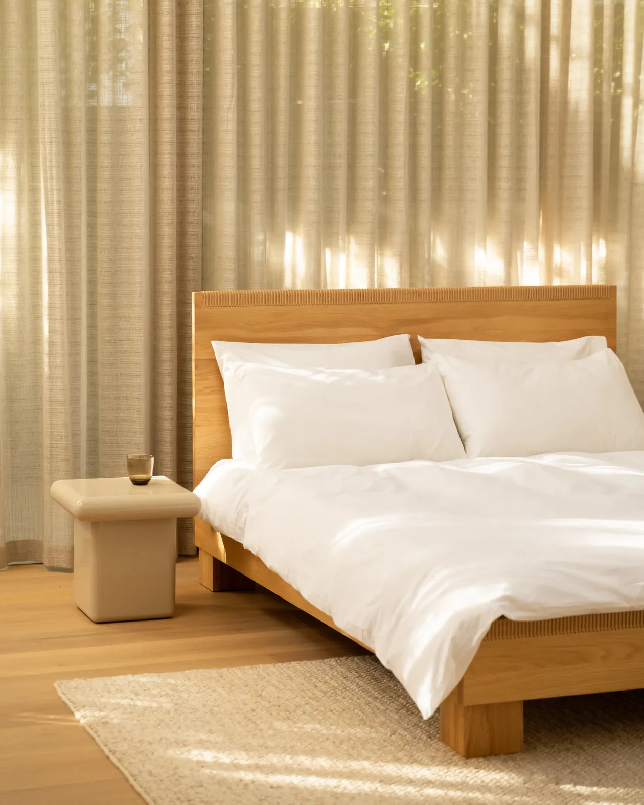 Weave Queen Bed - Oak