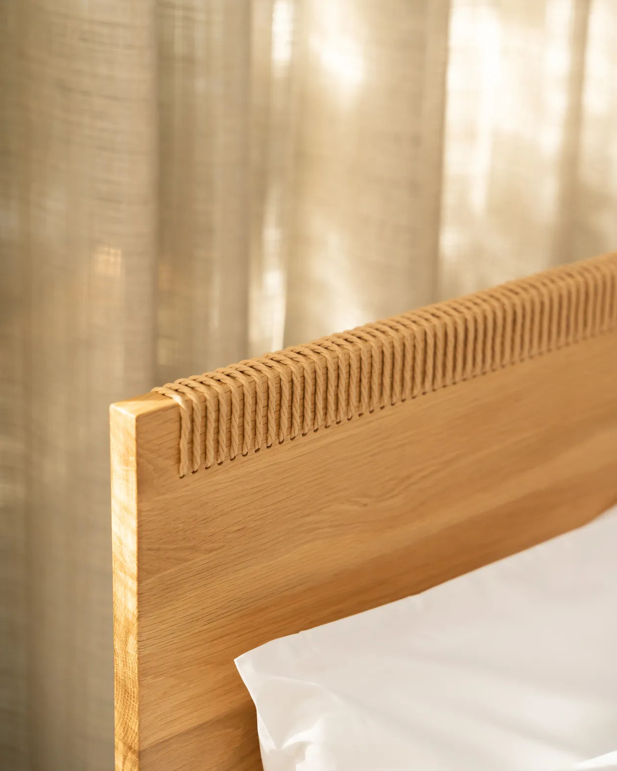 Weave King Bed - Oak