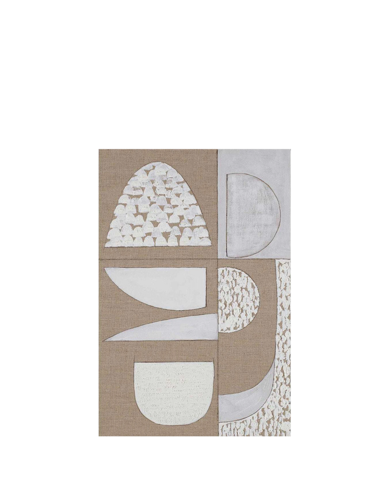 White Stucco 2 Canvas Print 92cm x 61cm Oak Frame