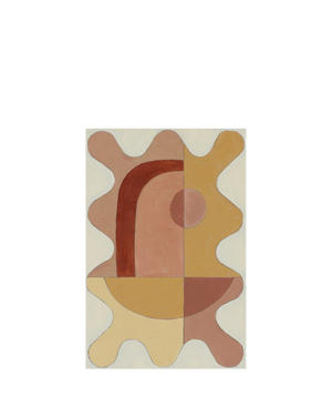 Wiggle Blush Canvas Print 45cm x 30cm Oak Frame
