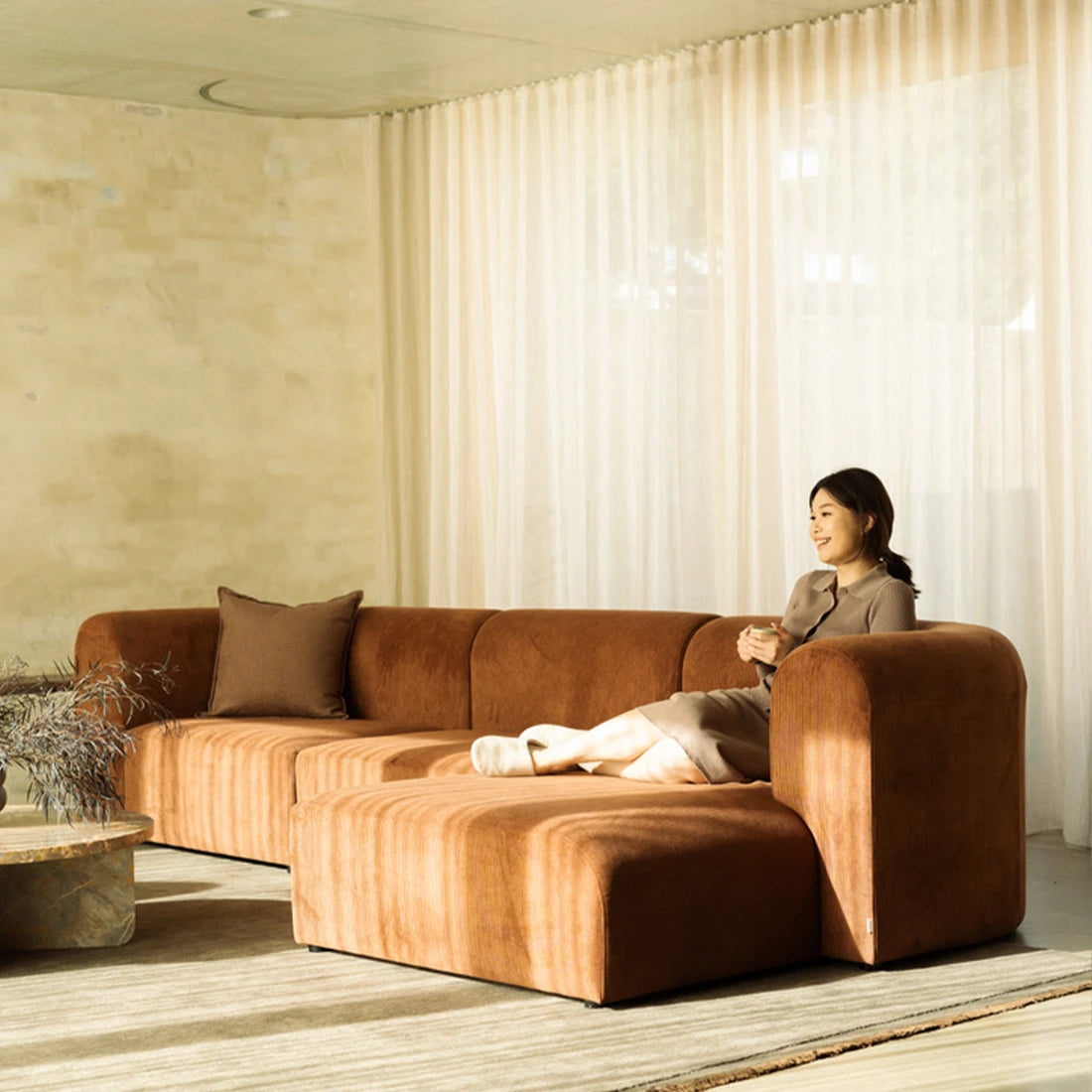 Berg Right Chaise Module - Corduroy Cocoa