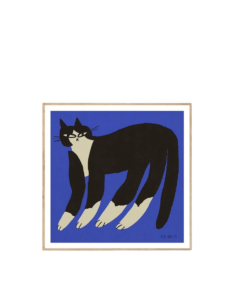 Cat in Blue Print 70cm x 70cm
