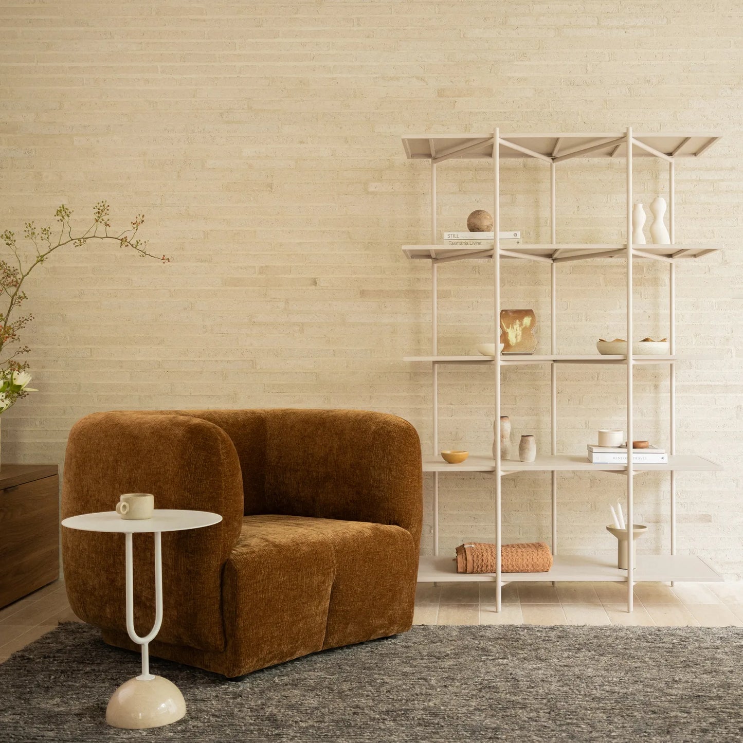 Cross Shelving Unit Tall - Warm Beige