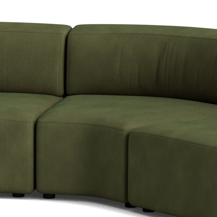 Stretch Large Closed Chaise Sofa - Corduroy Forest