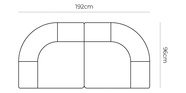 Berg 2 Seater Sofa - Fleck Smoke dimensions