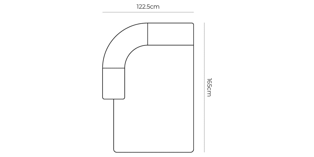 Berg Left Chaise Module - Fleck Rust dimensions