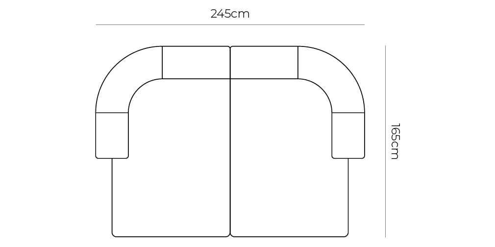 Berg Pit Sofa - Fleck Rust dimensions
