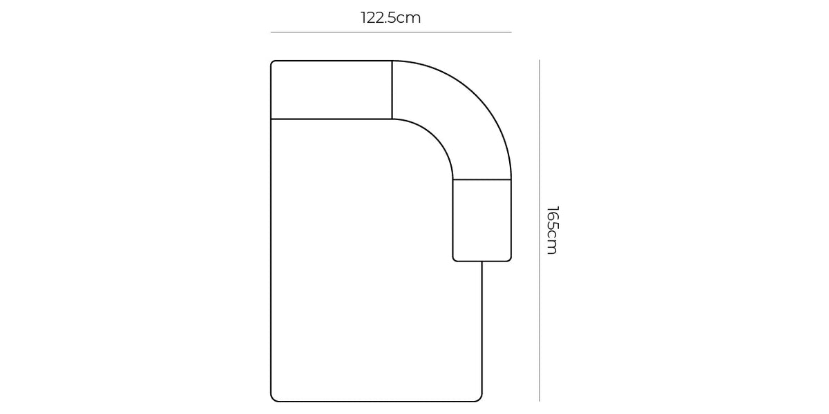 Berg Right Chaise Module - Fleck Rust dimensions