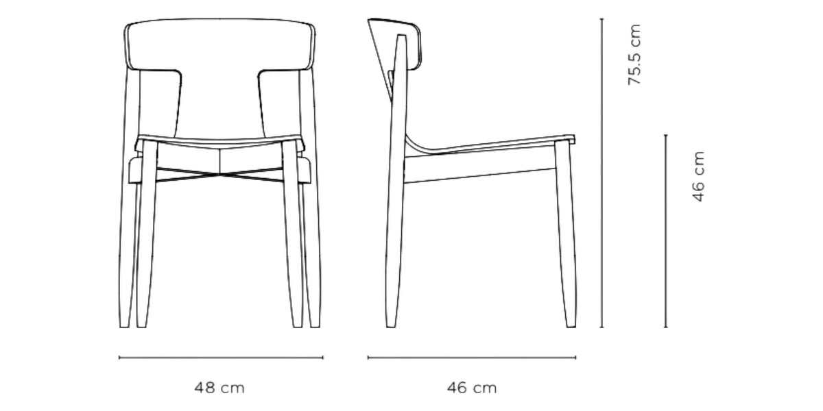 Bough Dining Chair - Oak dimensions