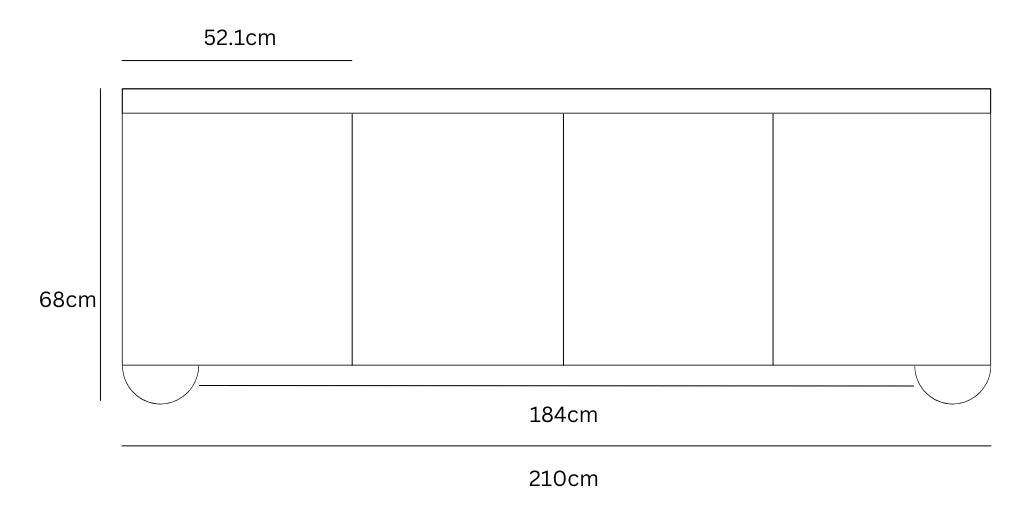 Bound Sideboard 210cm - Light Oak dimensions