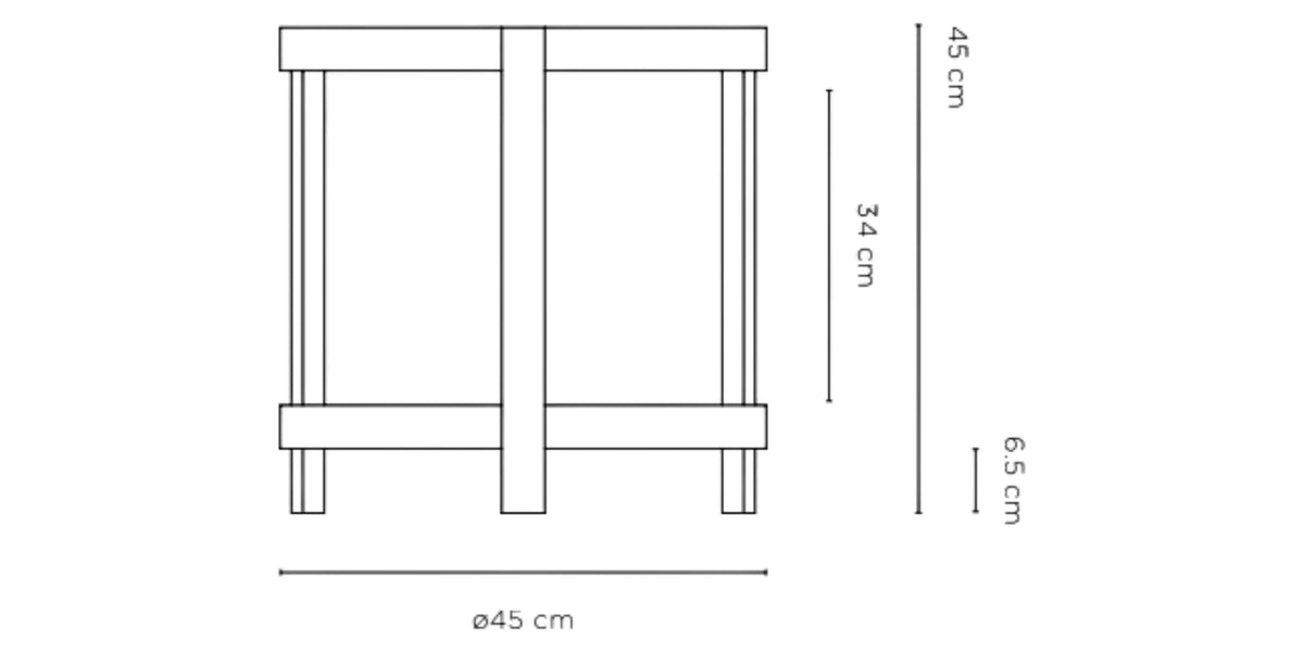 Column Side Table - Black dimensions