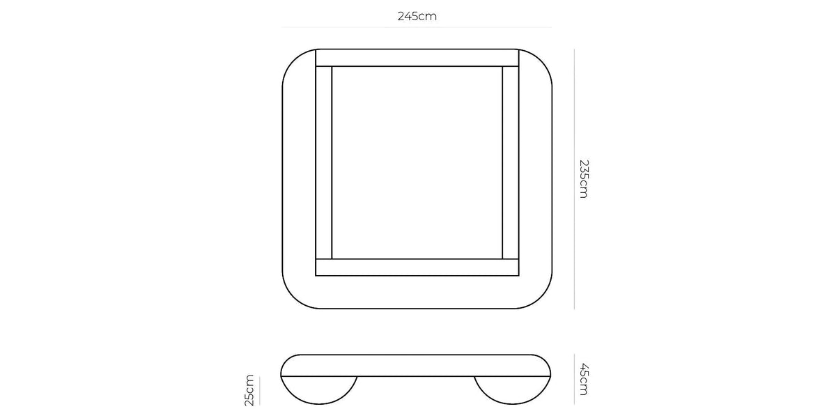 Lune King Bed - Eden Ecru dimensions