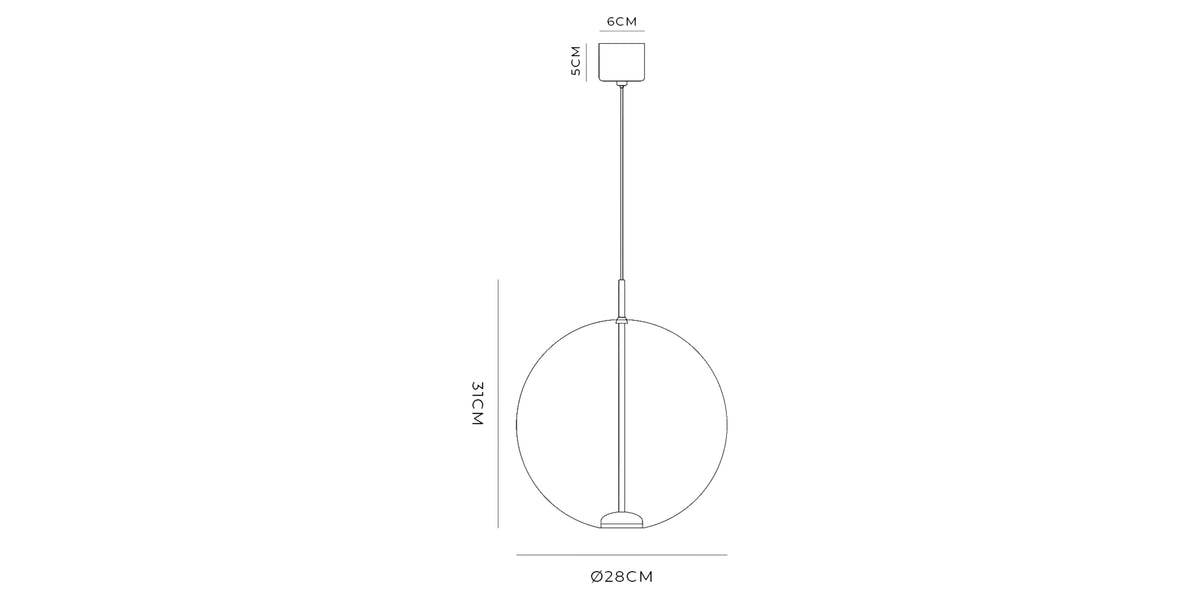 Orb Air Pendant Large - Frosted dimensions