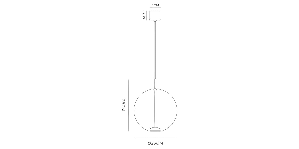 Orb Air Pendant Medium - Frosted dimensions