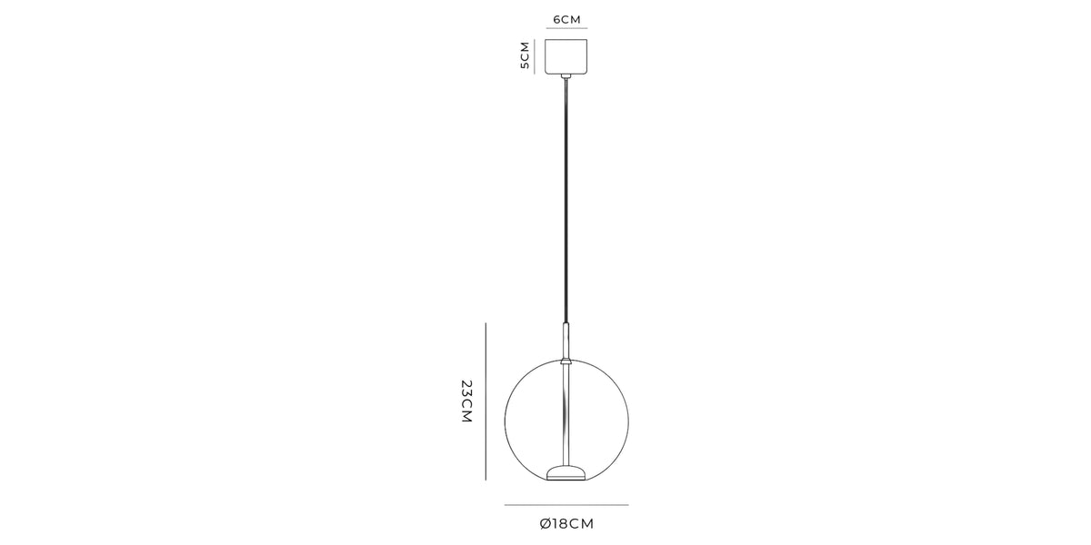 Orb Air Pendant Small - Frosted dimensions