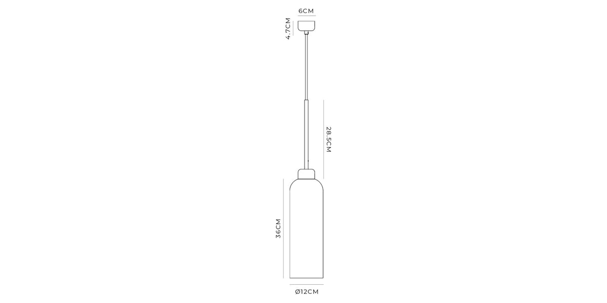 Parlour Lite Elong Pendant Light - White/Clear dimensions