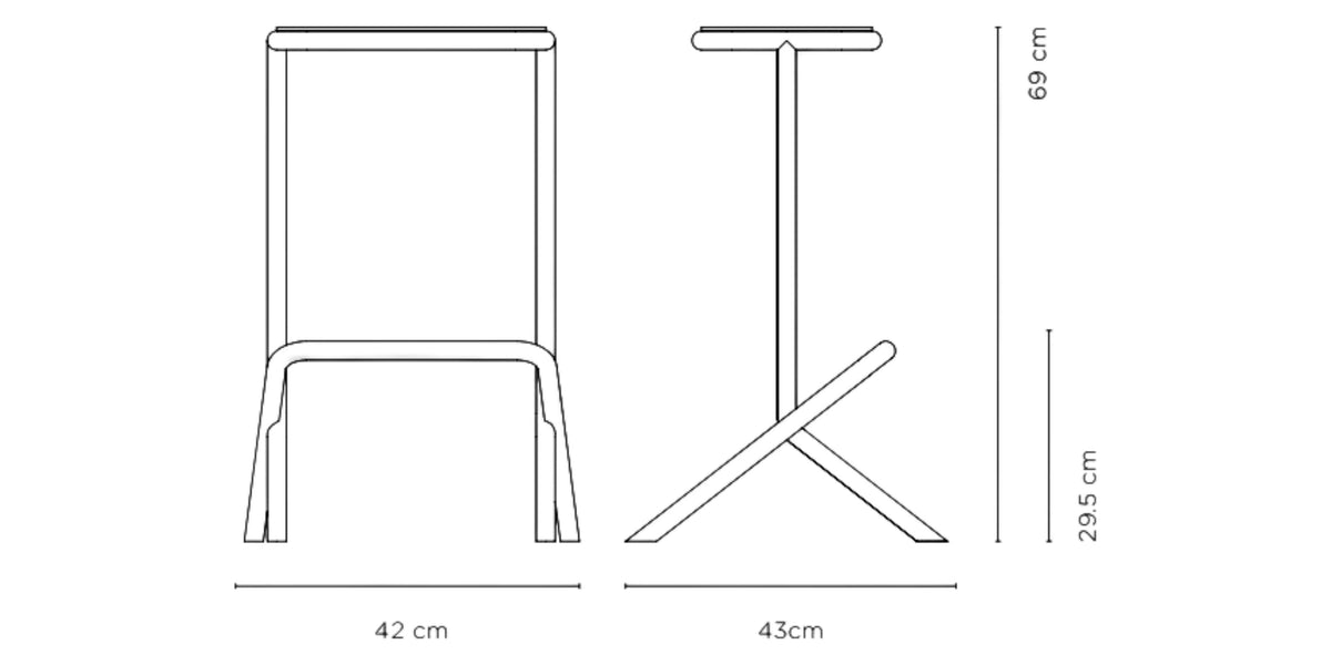 Platform Stool - White dimensions