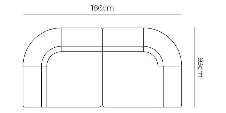 Stretch 3 Seater Sofa - Fleck Rust dimensions