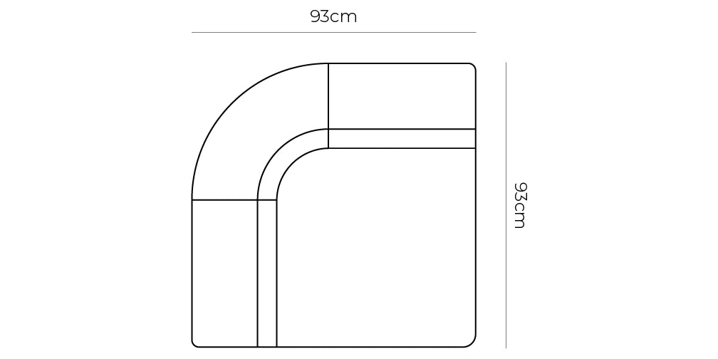 Stretch Corner Module - Fleck Ginger dimensions