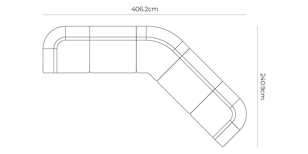 Stretch Large Closed Angle Sofa - Fleck Rust dimensions
