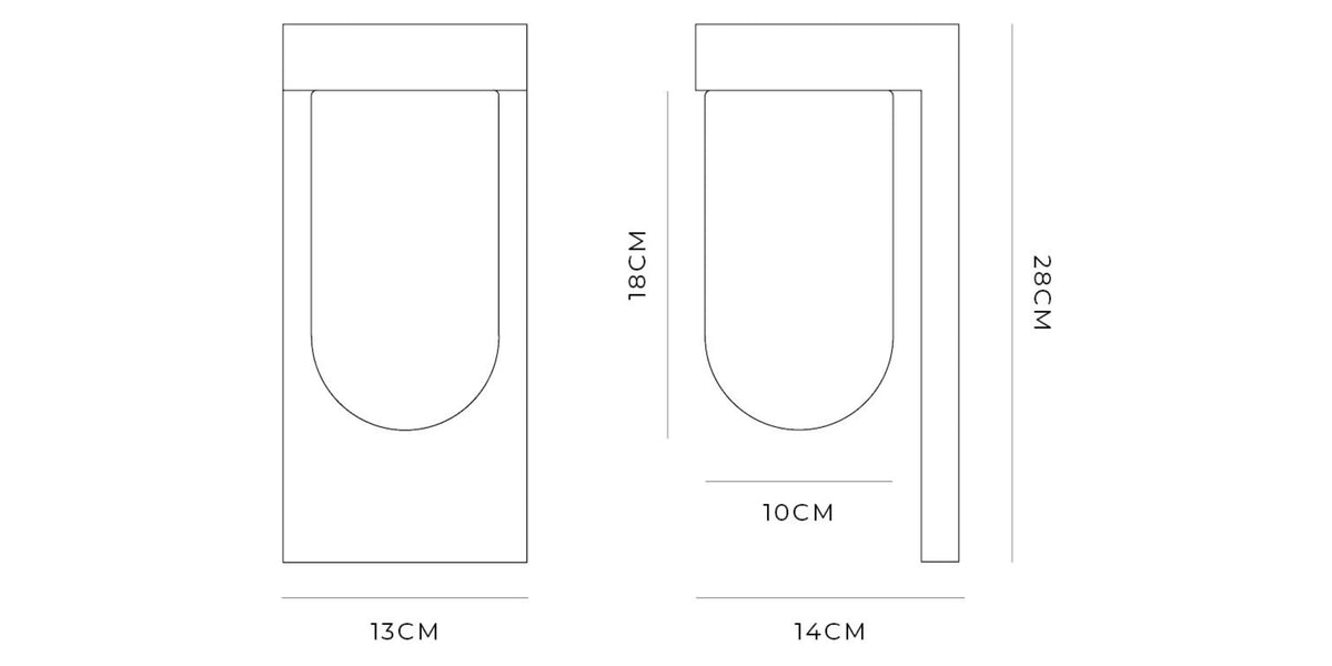 Tuva Outdoor Wall Light Round - White dimensions