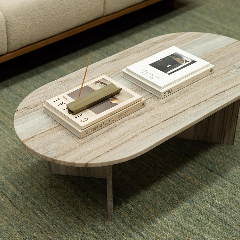 Edge Oval Coffee Table - Sand Granite