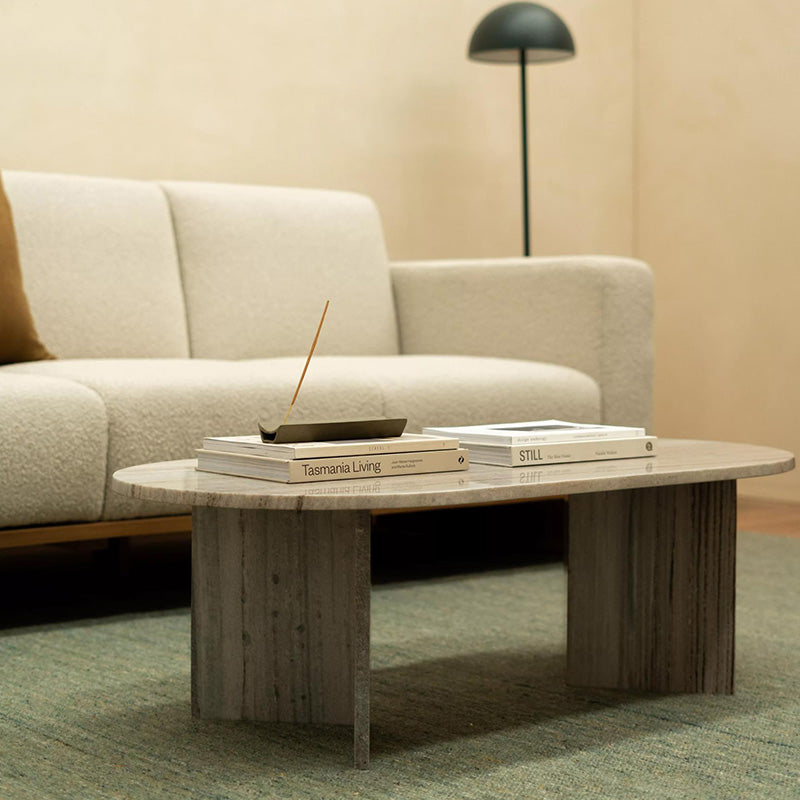 Edge Oval Coffee Table - Sand Granite