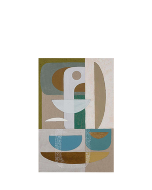 Stucco Glaucous Canvas Print 46cm x 30cm Black Frame