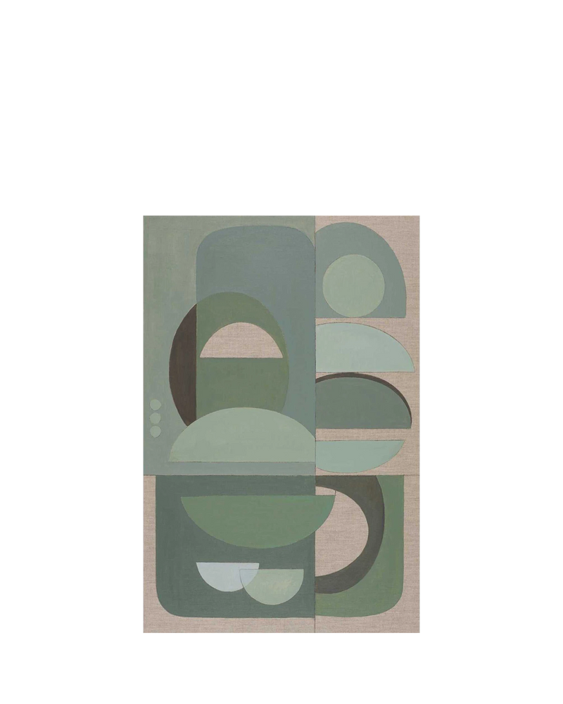 Green Arch Canvas Print 91Cm x 61Cm Black Frame