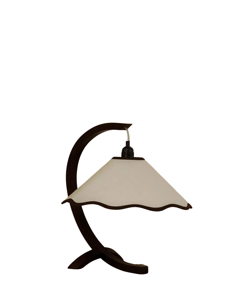 Kira Table Lamp - Walnut / Cream