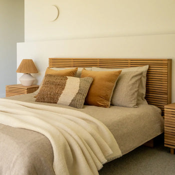 Linear King Bed - Oak