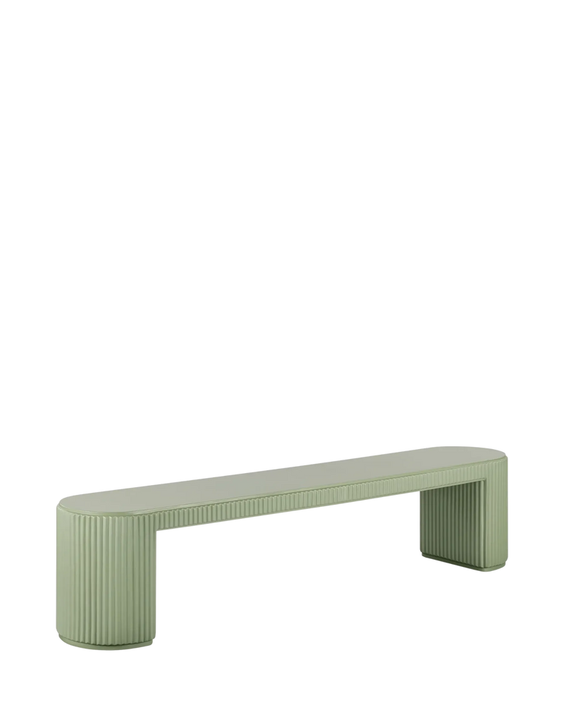 Nova Outdoor Dining Bench 210cm - Green Concrete
