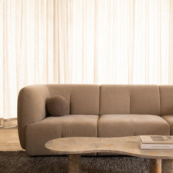 Plum Corner Sofa - City Almond