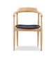 Profile Dining Chair - Oak / Black Leather