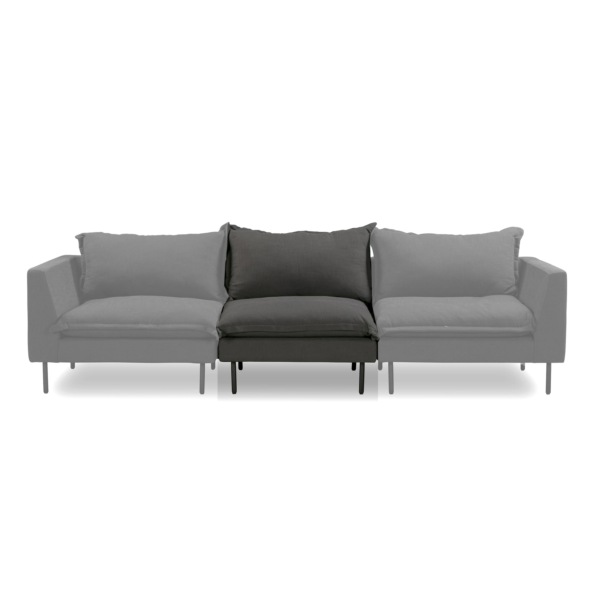 Seam Armless Middle Module - Siena Charcoal