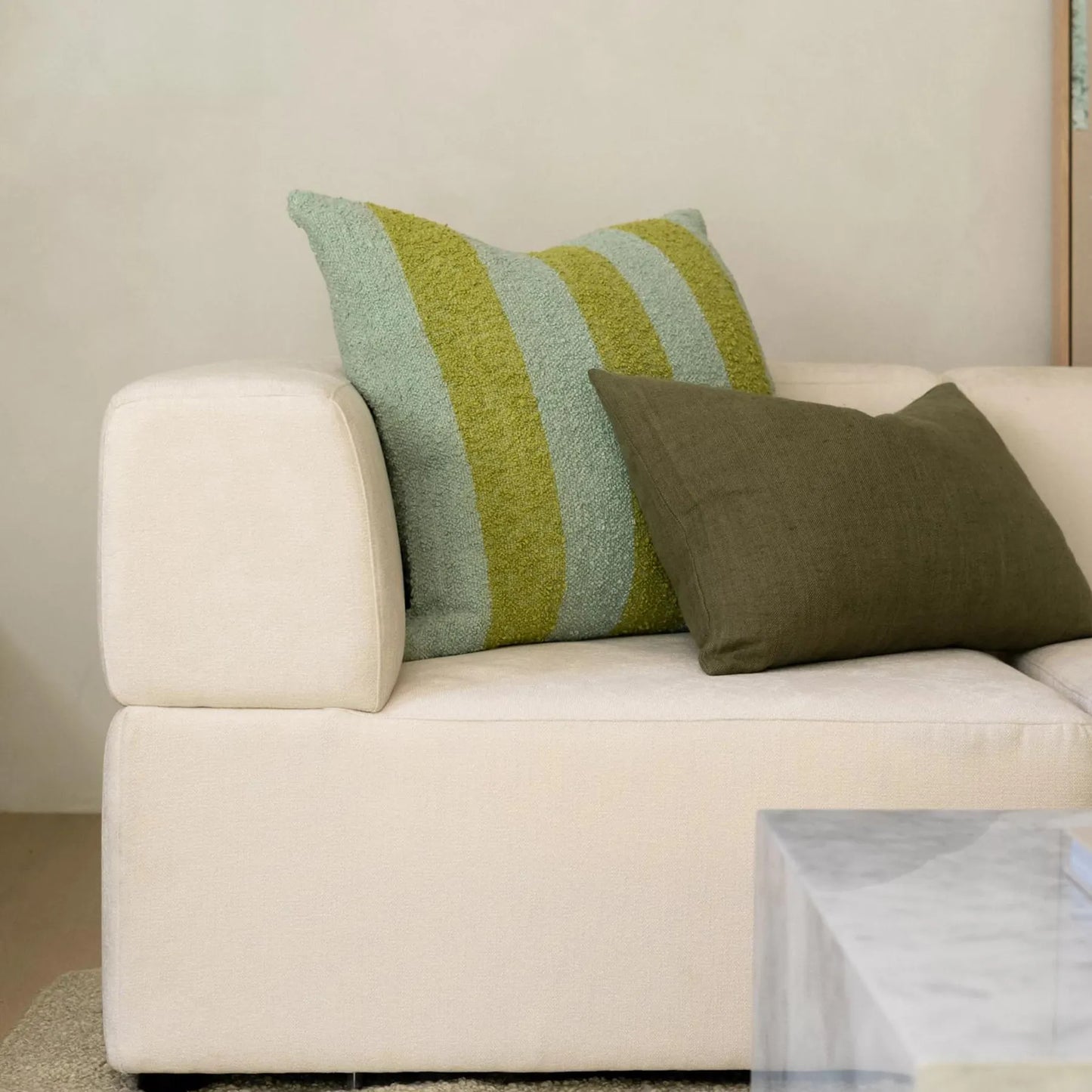 Stretch Large Angled Corner Sofa - Silex Off White