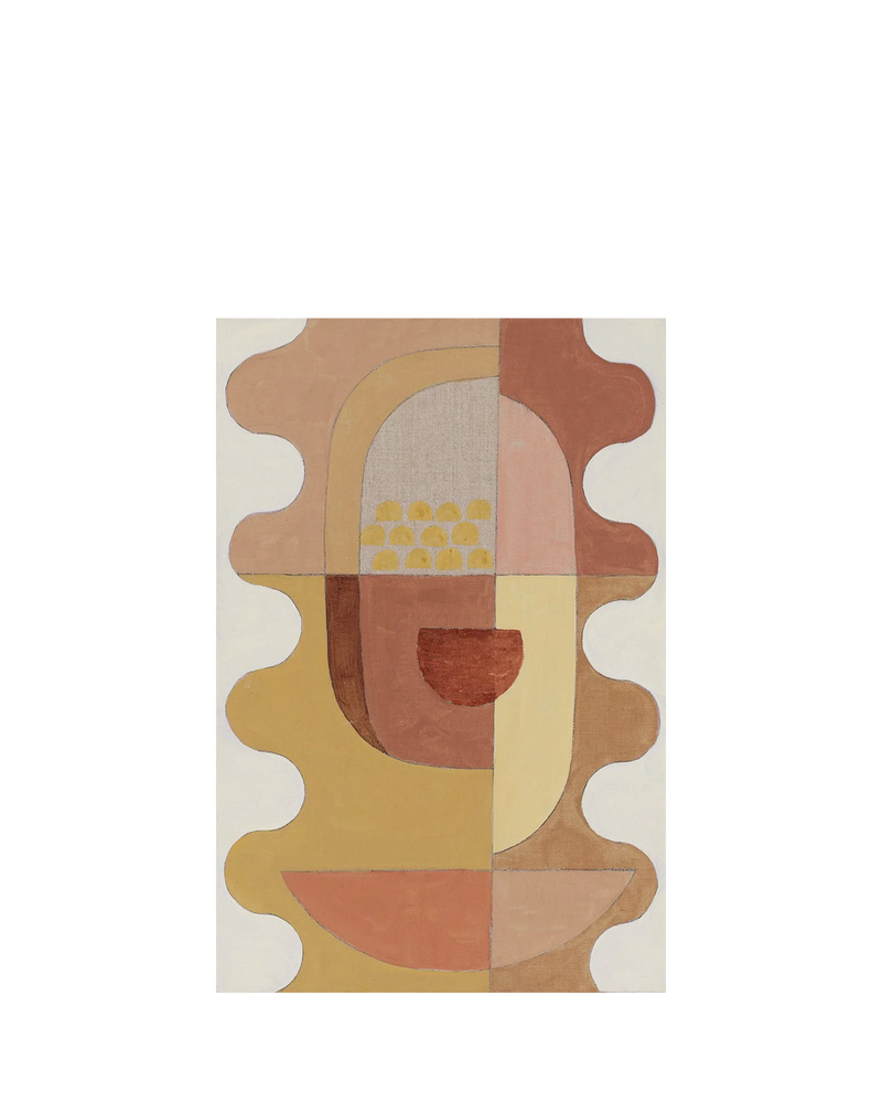 Wavy Blush Canvas Print 92cm x 61cm Oak Frame