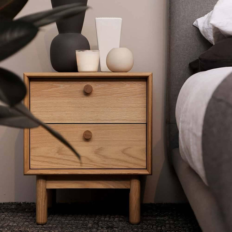 Akira 2 Drawer Nightstand - Oak