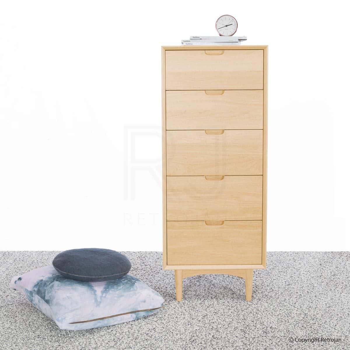 Mia 5 Drawer Chest - Oak