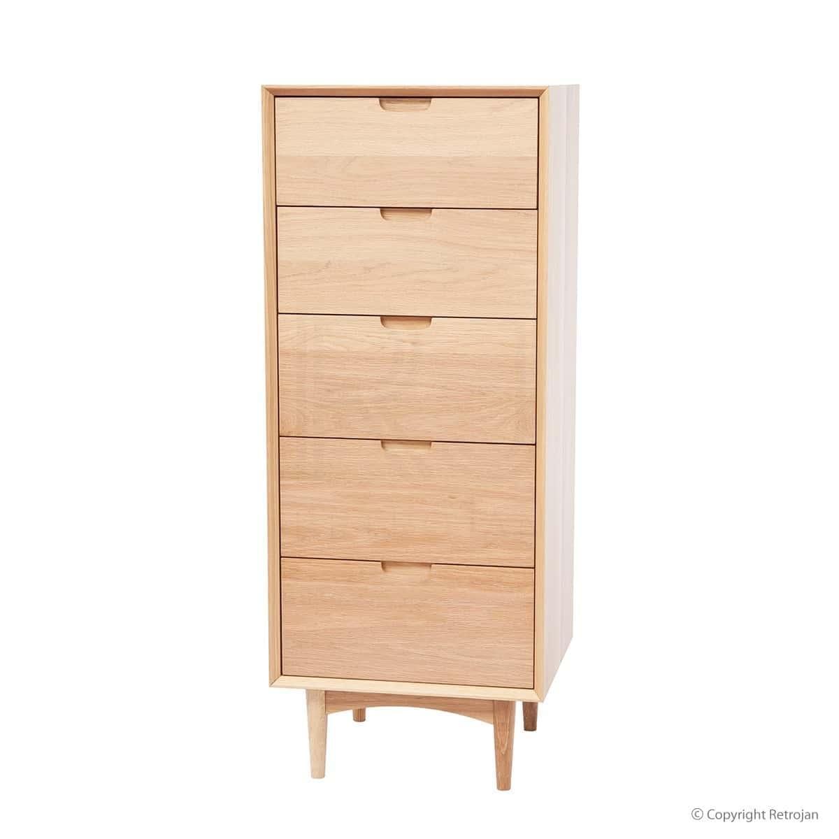 Mia 5 Drawer Chest - Oak
