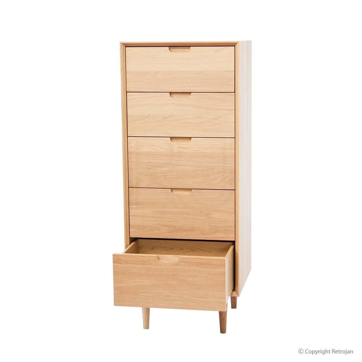 Mia 5 Drawer Chest - Oak