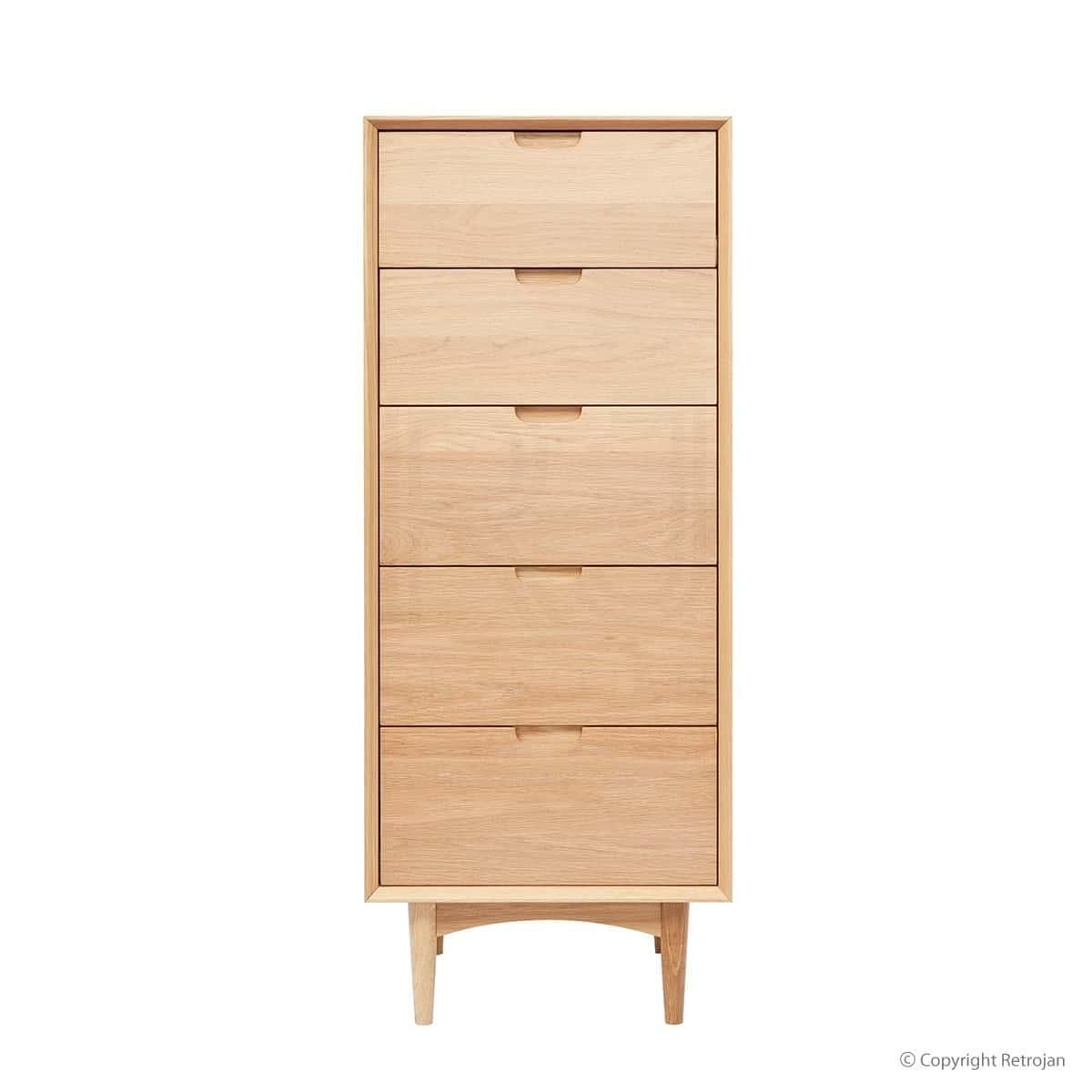 Mia 5 Drawer Chest - Oak