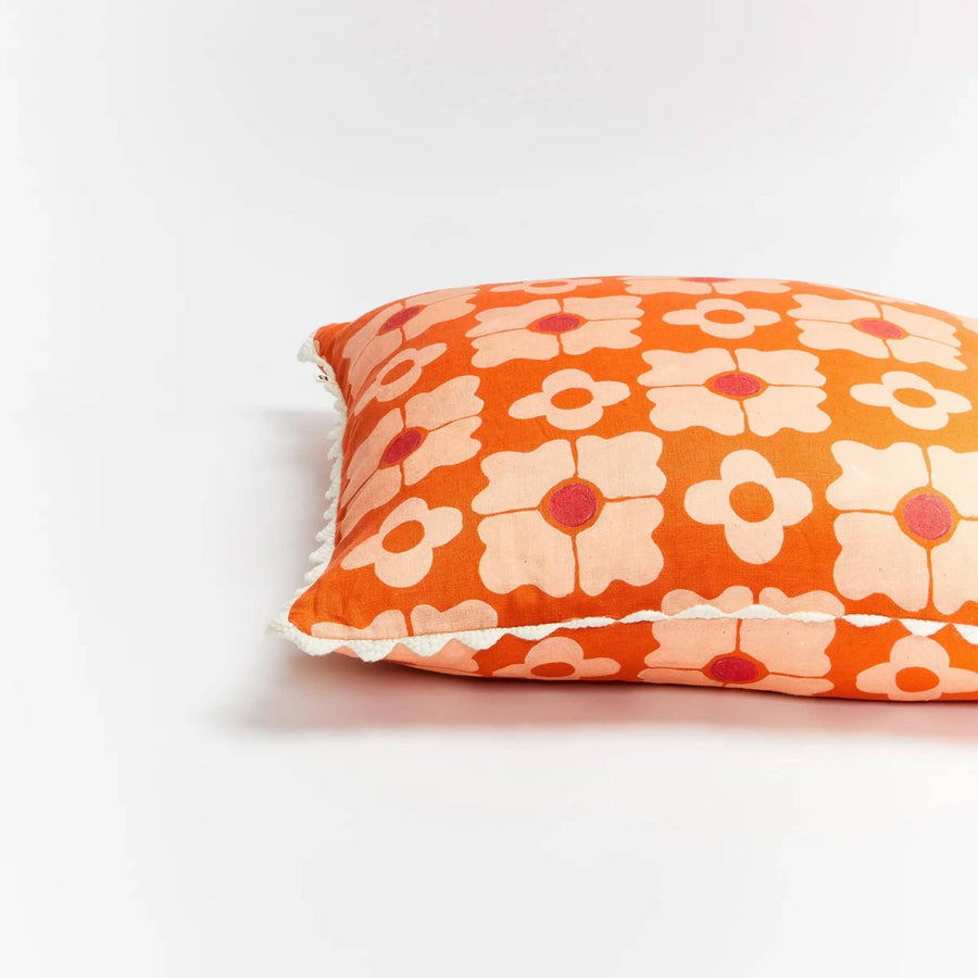 Carnation Cushion - Orange