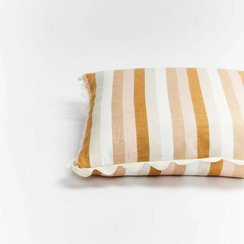 Florence Stripe Cushion - Wheat
