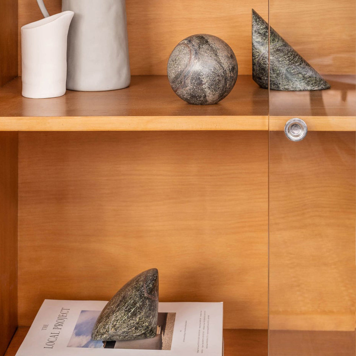 Geo Marble Sphere - Forest Green