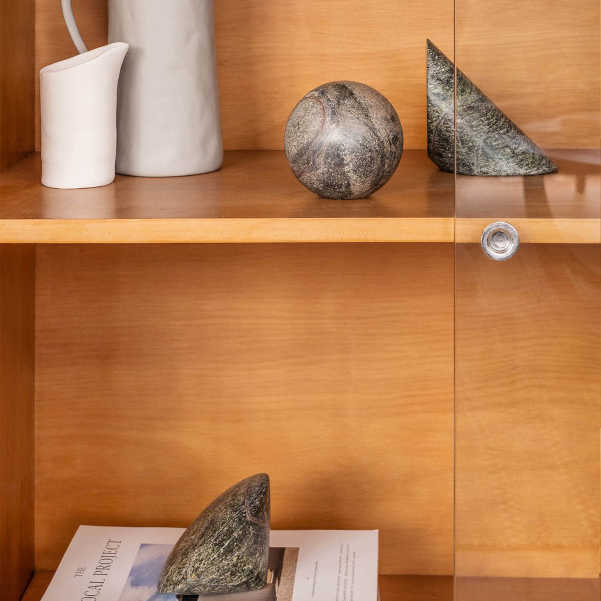 Geo Marble Wedge - Forest Green