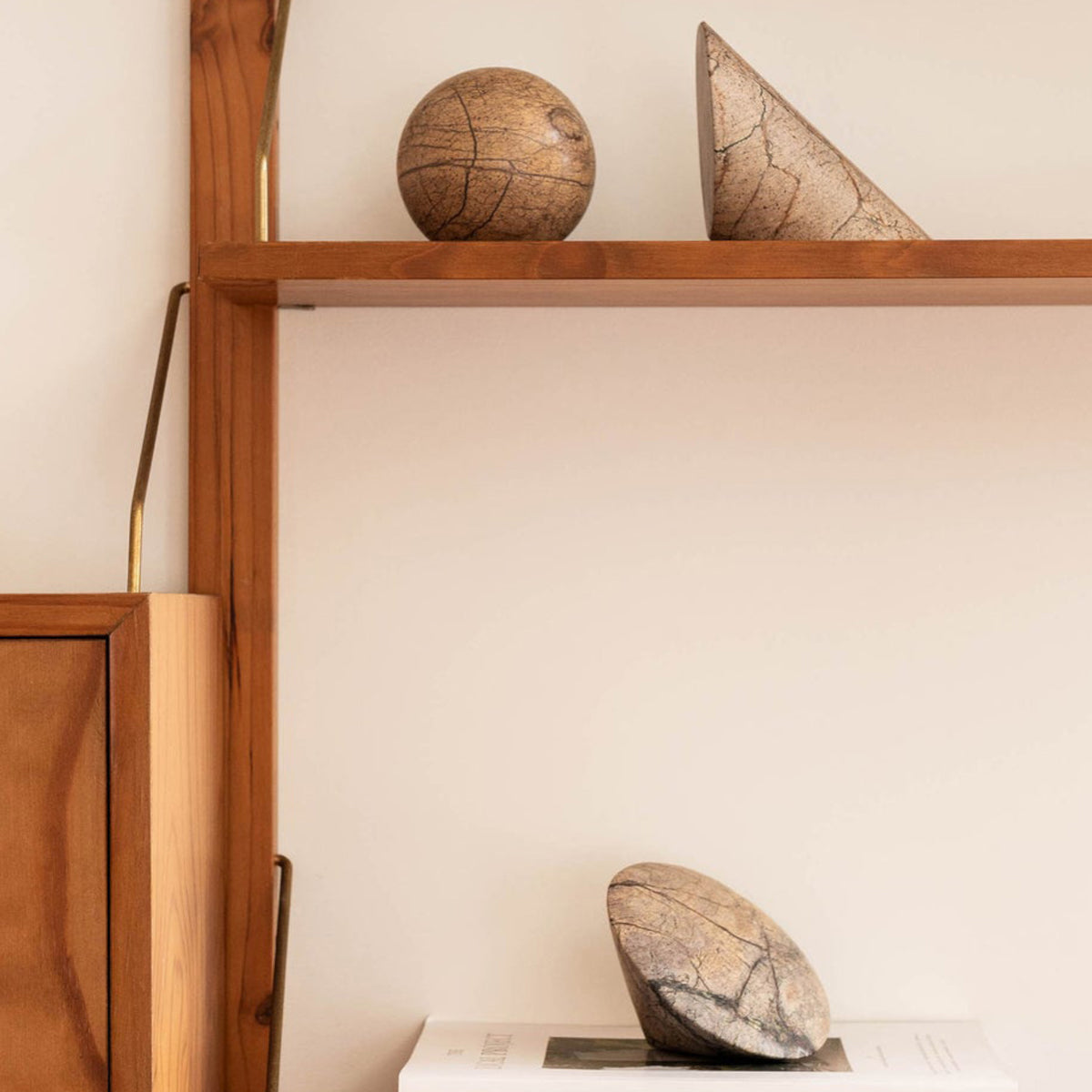 Geo Marble Wedge - Forest Brown