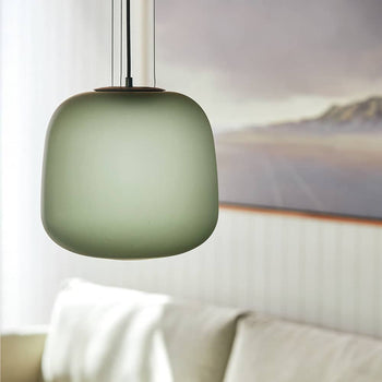 AB Large Pendant - Frosted Smoke Grey/Green